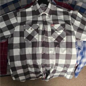 DIXXON Pinnacle Black & White Large Plaid Button-Down Shirt